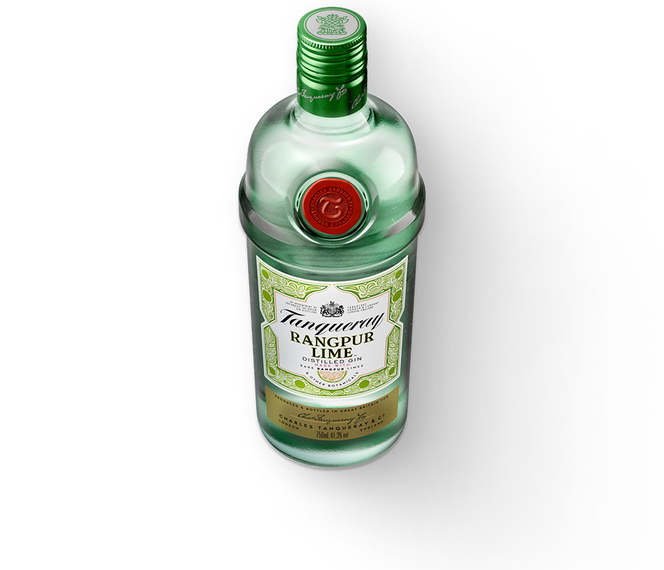 A bottle of Tanqueray Rangpur Lime.